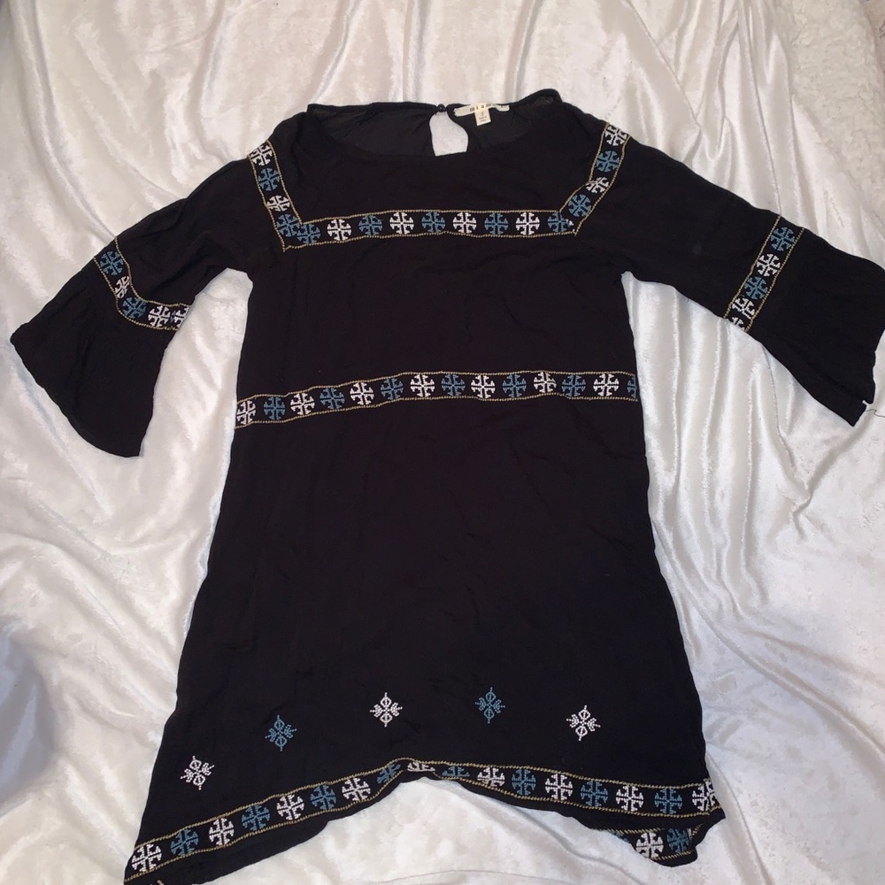 Black dress with embroidery